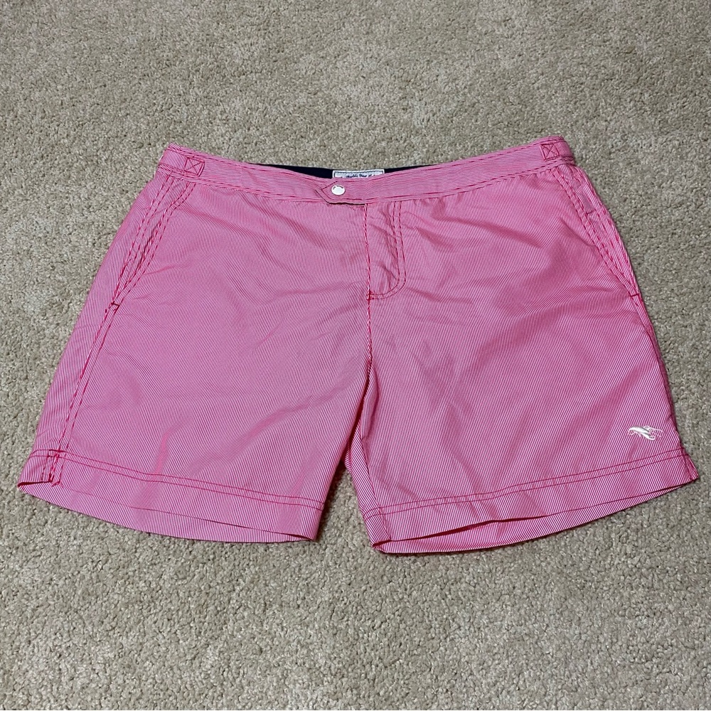 Ted Baker Buffel Striped Swim Board Shorts in Red Nautical Men’s Size 5 or XL